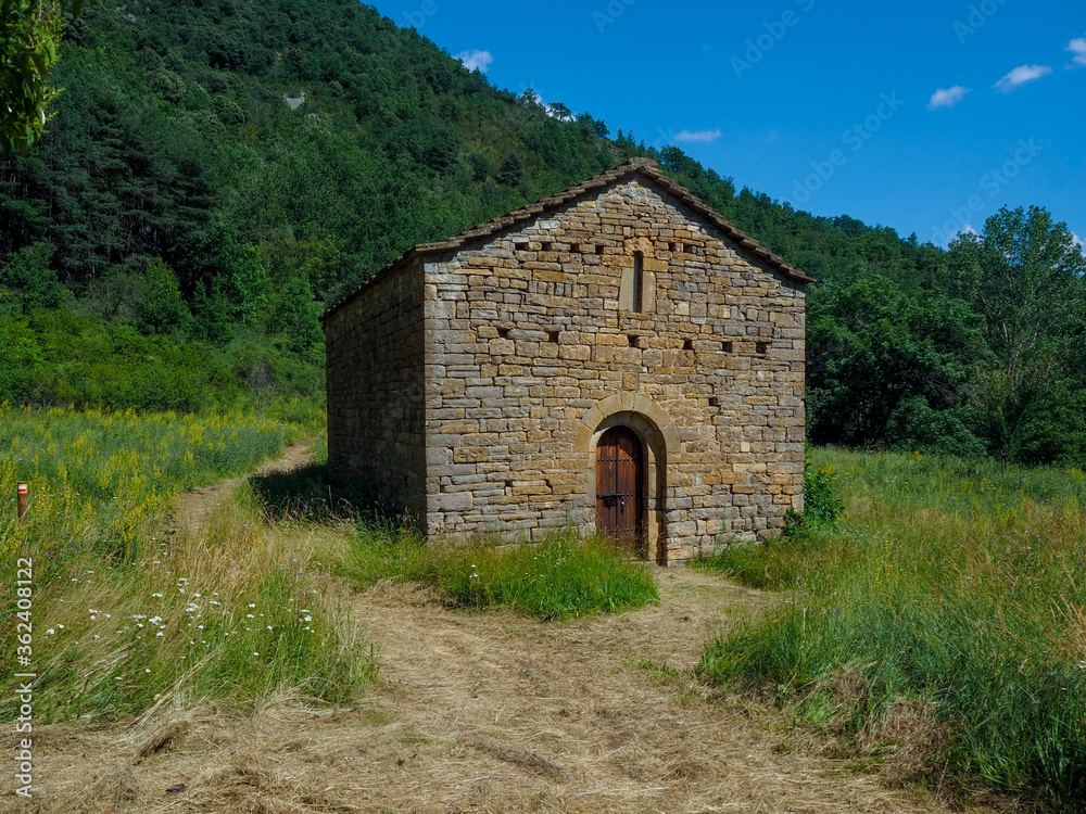 Fototapeta premium views of the surroundings of the obarra monastery in the province of huesca aragon spain