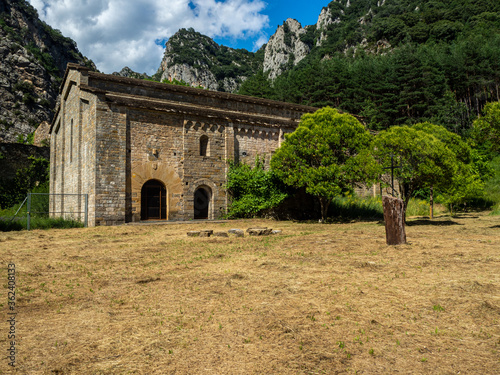 views of the surroundings of the obarra monastery in the province of huesca aragon spain
