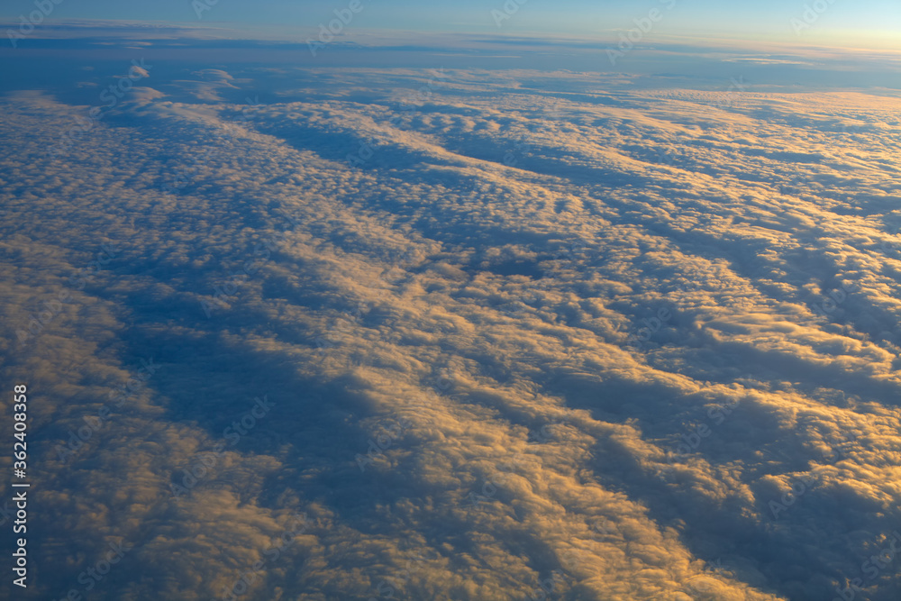 Aerial View of Cirrocumulus Clouds with Twilight Aerial View of Cirrocumulus Clouds with Twilight