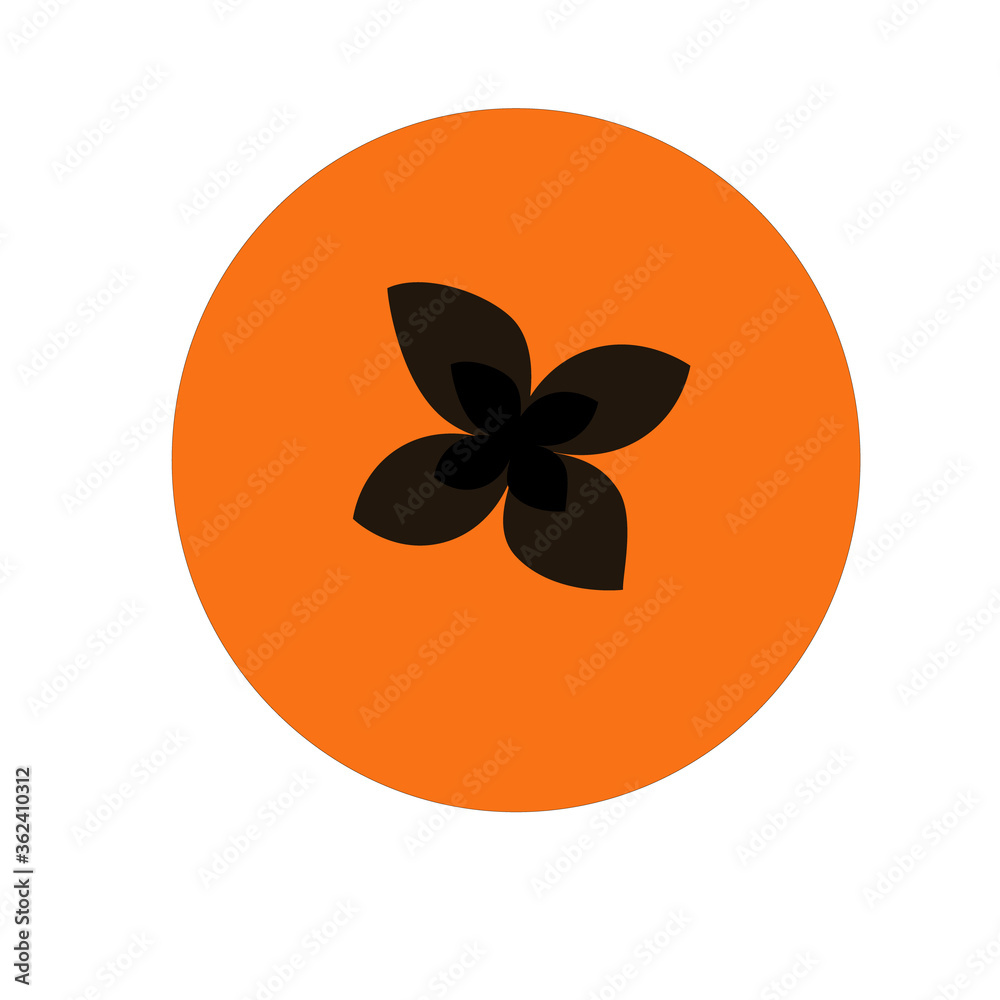 Persimmon, kaki flat vector illustration. Persimmon, kaki flat vector illustration.