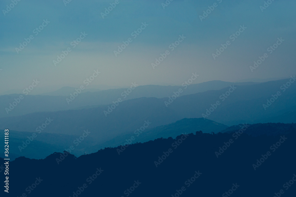 Early Morning View of Darjeeling Mountains for Background
