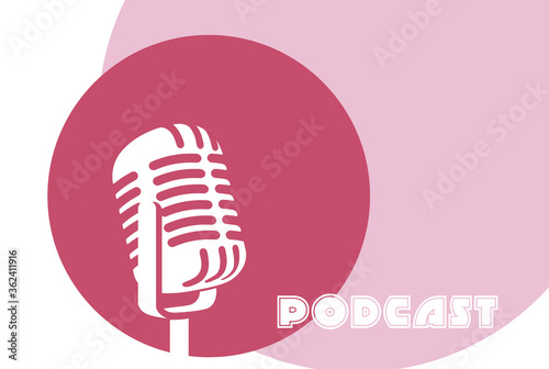 Retro microphone icon vector for podcast radio photo