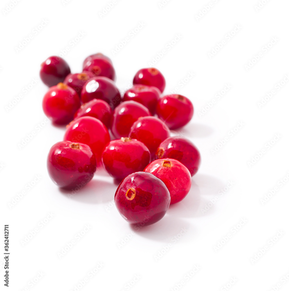 Heap of cranberries isolated on a white background. Heap of cranberries isolated on a white background.