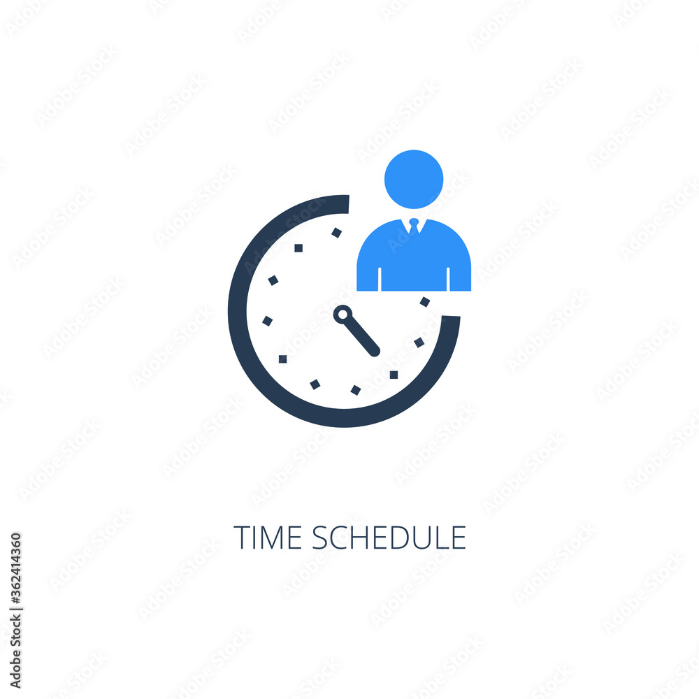 Time schedule icon. Flat vector symbol illustration. Can be used for web and mobile. Time schedule icon. Flat vector symbol illustration. Can be used for web and mobile.