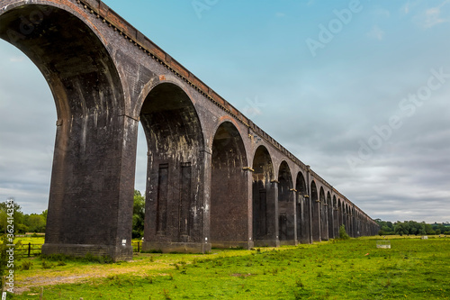A view towards the eastern end of the Harringworth railway viaduct, the longest masonry viaduct in the UK © Nicola