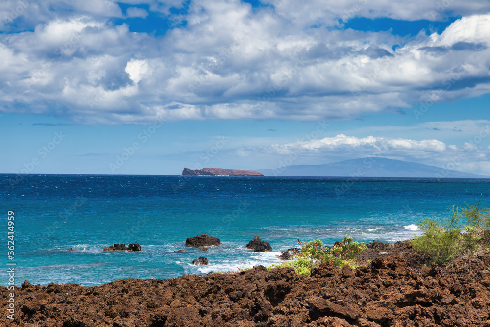View of Molokini from secret beach on Maui.