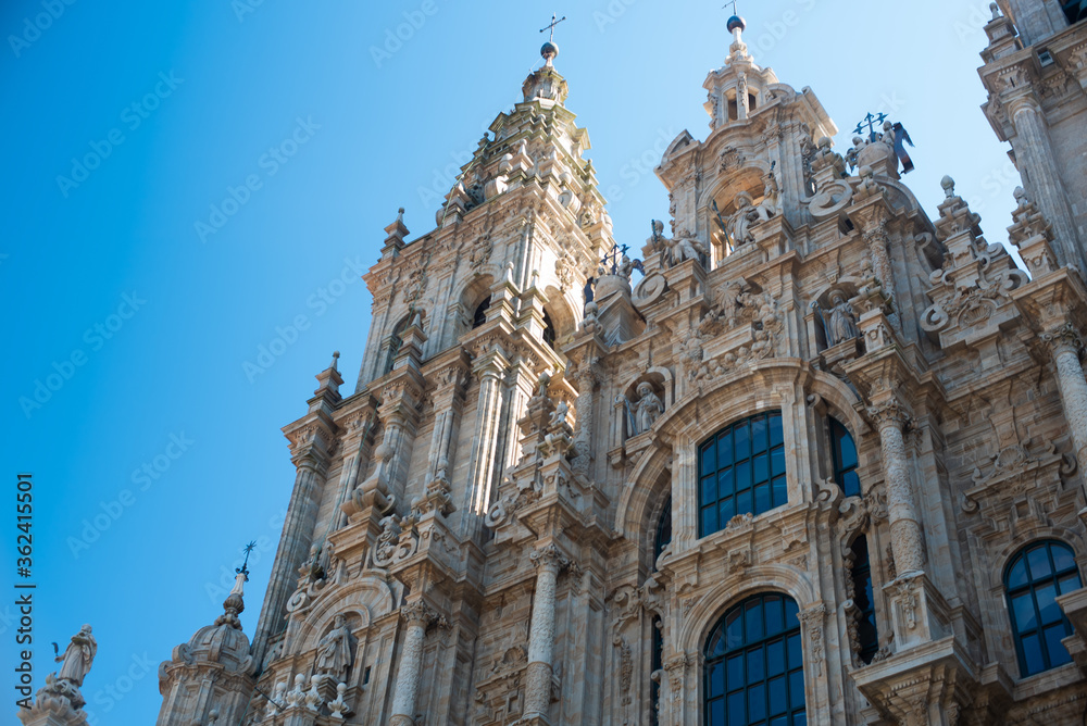 facade of the cathedral in Santiago de Compostela