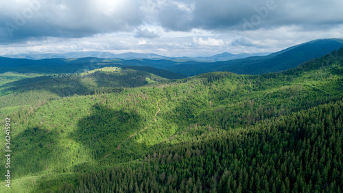 Fototapeta Naklejka Na Ścianę i Meble -  Drone photo of mountain landscape in Carpathian.