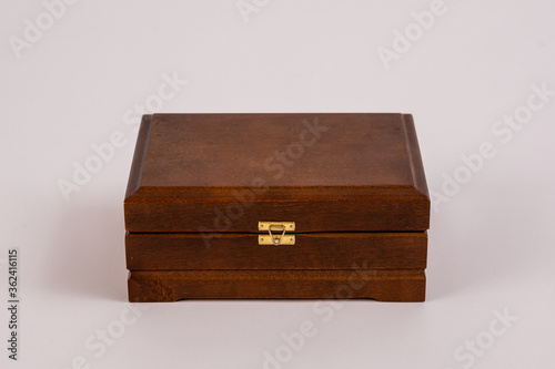 wooden box on a white background isolated
