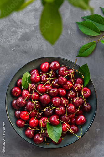 Fresh organic sweet cherries