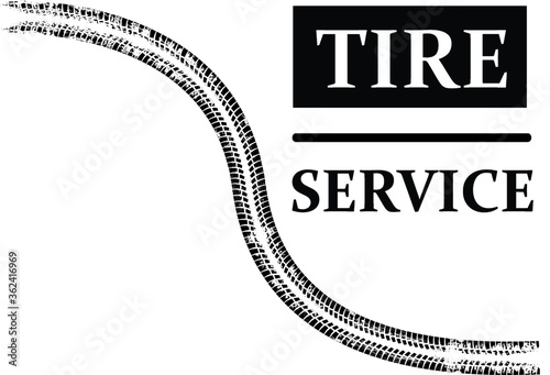 Tire tracks . Vector Tire Car Logo . Auto Repair Service icon ,