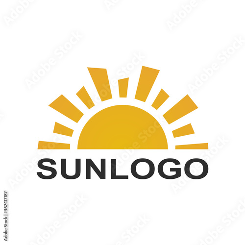 Sun logo design template. Orange sun logo for your company. Vector Illustrator