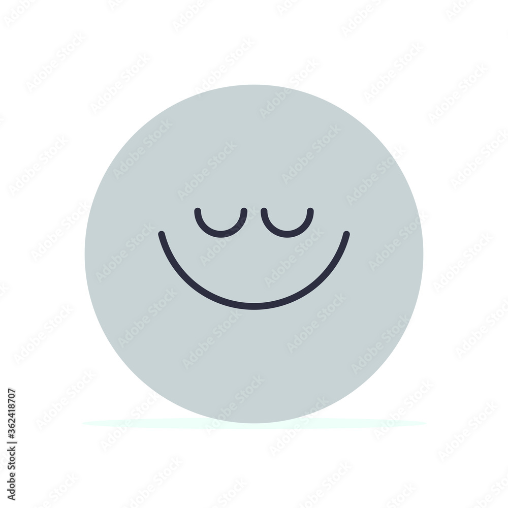 cara feliz en forma de círculo o emoticón Ilustración aislada en fondo  blanco, estilo dibujos animados, sonriente, alegre Stock Illustration |  Adobe Stock