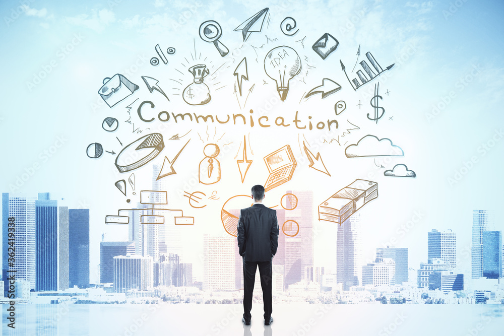 Businessman and drawing communication business sketch Businessman and drawing communication business sketch
