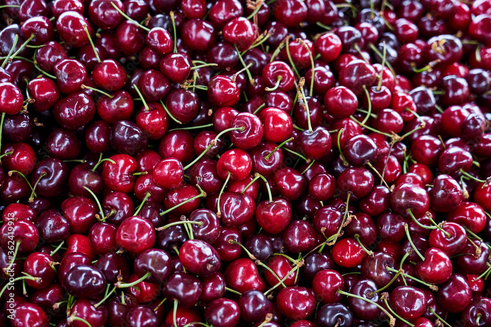 Cherries in a market as a natural background. Cherries in a market as a natural background.