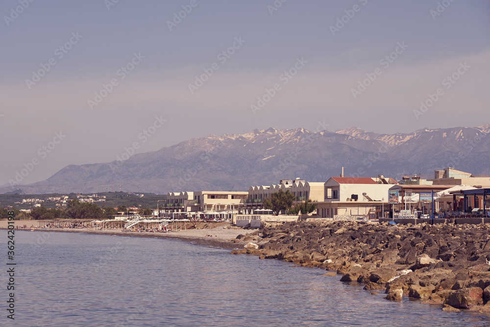 Peaceful Kolymbari village in Northern sea coast of Crete, Greece.