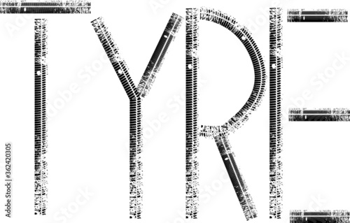 Tyre . Vector Print Textured Tire Track . Design Element .Bike thread silhouette. 