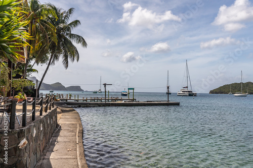 Saint Vincent and the Grenadines,boardwalk in Admiralty Bay, Bequia