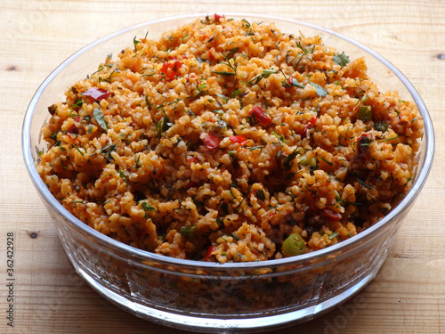 Turkish bulgur salad (kisir).