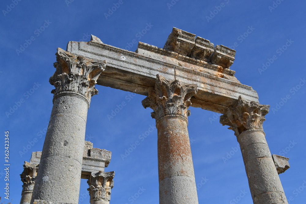 Ancient monument with Corinthian columns from Olba, Cilicia
