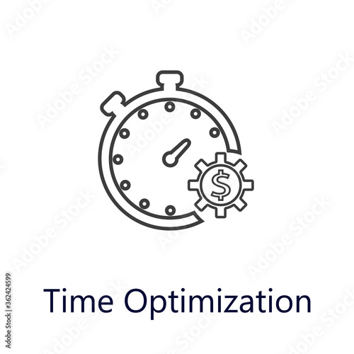 Time optimization icon. Vector illustration. Flat icon