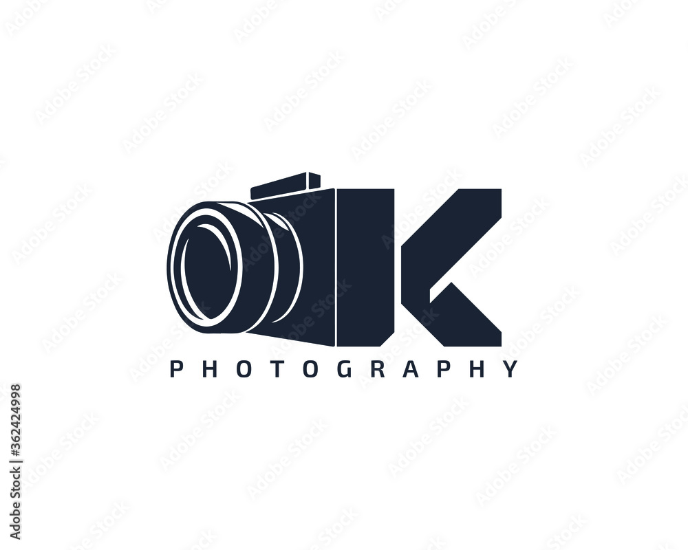 Initial Letter K Camera photography filmmaker logo design Stock Vector |  Adobe Stock