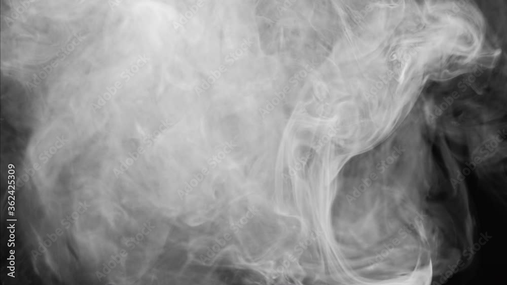 Vapor flow. Smoke cloud. White smog spreading on black background. Vapor flow. Smoke cloud. White smog spreading on black background.