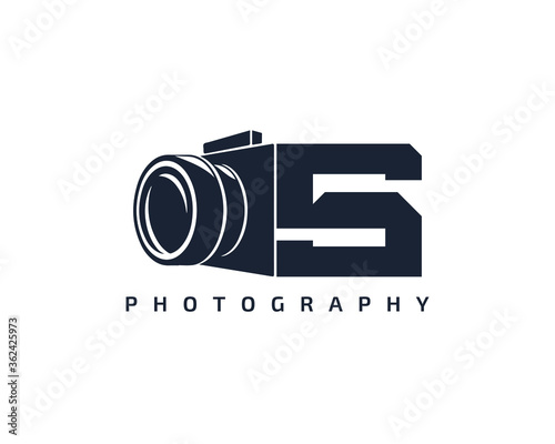 Initial Letter S Camera photography filmmaker logo design 