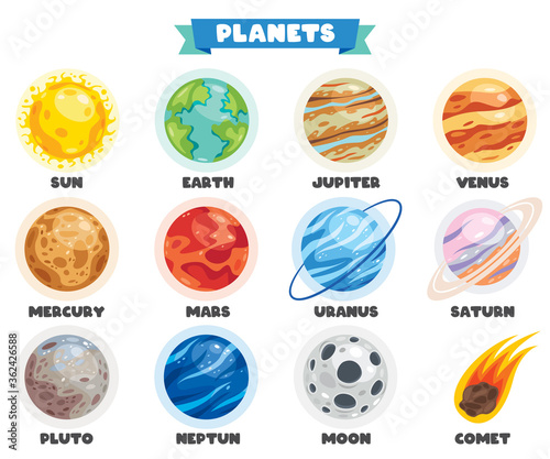 Colorful Planets Of Solar System