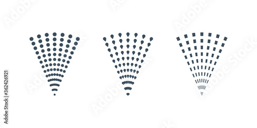 Spray icons set. Fluid, air spray symbol