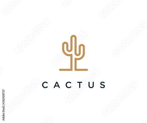 Cactus logo design vector template