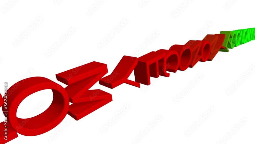 Economy down domino effect concept