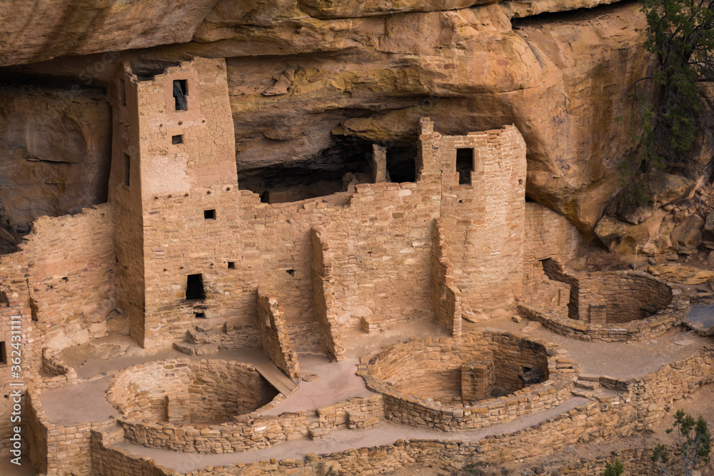 Cliff Palace Native american dwelling in Mesa Verde National Park Colorado