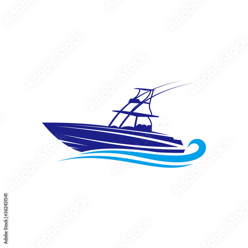 Creative ship sail boat vector graphic logo design