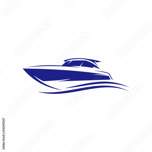 Creative ship sail boat vector graphic logo design