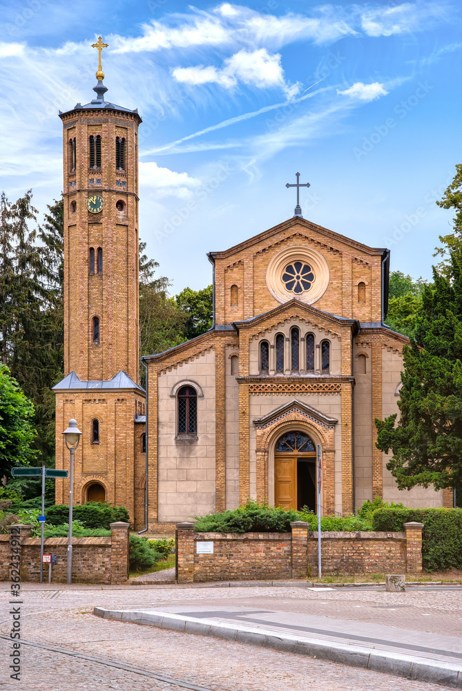 The historical village church in Caputh-Schwielowsee in Brandenburg an der Havel, Germany