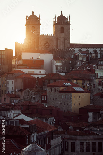 view of the old city of Porto, Portugal.
