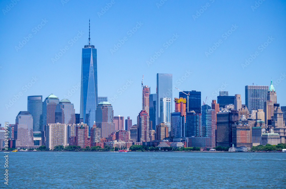 tight view of downtown Manhattan, New York USA