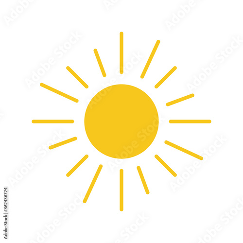 Sun Icon for Graphic Design Projects. Summer Sun Icon Vector Logo. Sun vector icon, flat summer symbol. Simple illustration for web or mobile app. 