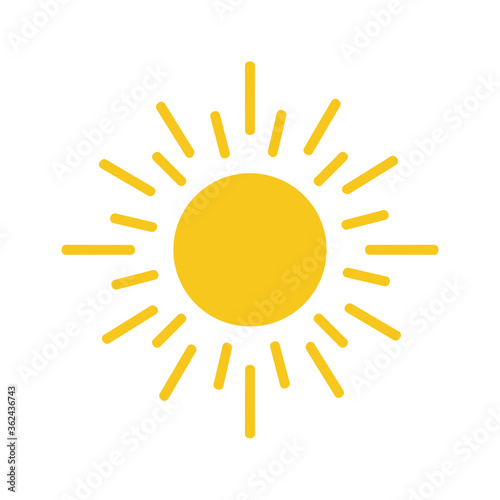 Sun Icon for Graphic Design Projects. Summer Sun Icon Vector Logo. Sun vector icon, flat summer symbol. Simple illustration for web or mobile app. 