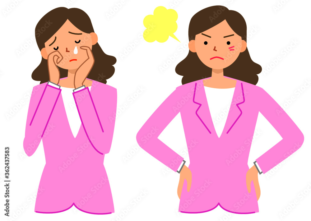 怒る女性と悲しむ女性
怒る女性と悲しむ女性