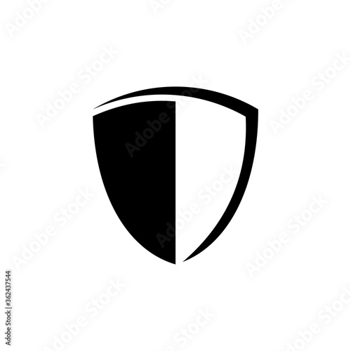Free Download shield logo template ready for use, shielding icon in black and white color, security and protector symbol - GFXLoad
