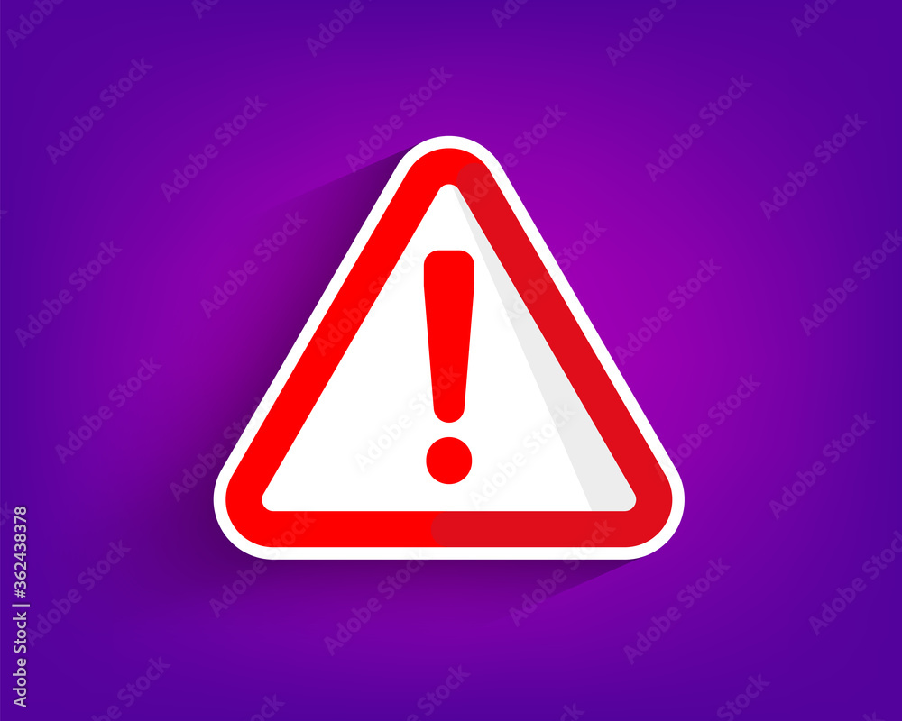 Hazard warning symbol vector icon flat sign symbol with exclamation mark isolated on white background. Hazard warning attention sign with exclamation mark symbol. Hazard warning symbol vector icon flat sign symbol with exclamation mark isolated on white background. Hazard warning attention sign with exclamation mark symbol.
