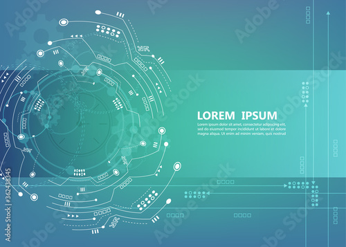 abstract technology vector cyber network blue background