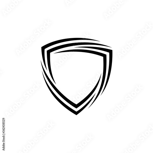 Free Download shield logo template ready for use, shielding icon in black and white color, security and protector symbol - GFXLoad