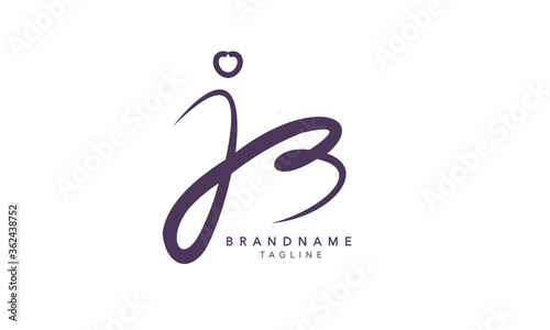 Alphabet letters Initials Monogram logo JB, BJ, J and B photo