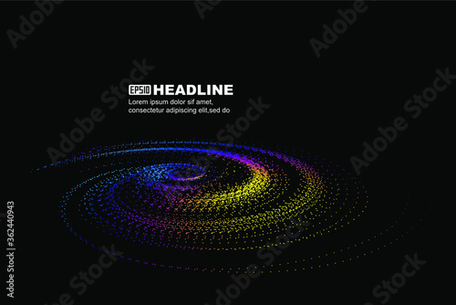 Colorful dynamic particle cosmic vortex abstract graphic texture background.