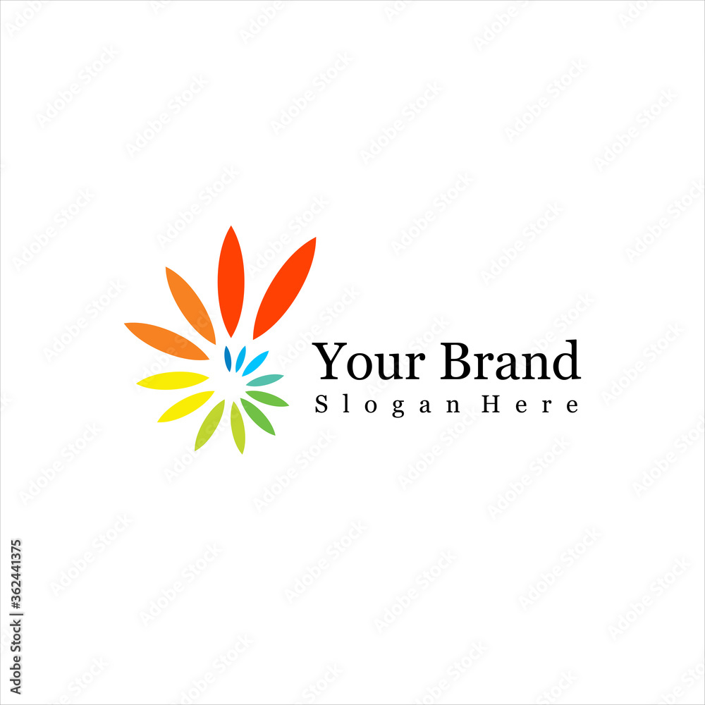 Fototapeta premium flower logo icon vector template, Creative abstract vector logo design template.Vector illustration.