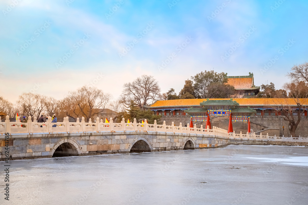 Yongan temple (Temple of Everlasting Peace) situated in the heart of Beihai park in Jade Flower Island. It's home to the White Dagoba - one of the most sacred Dagobas in Beijing