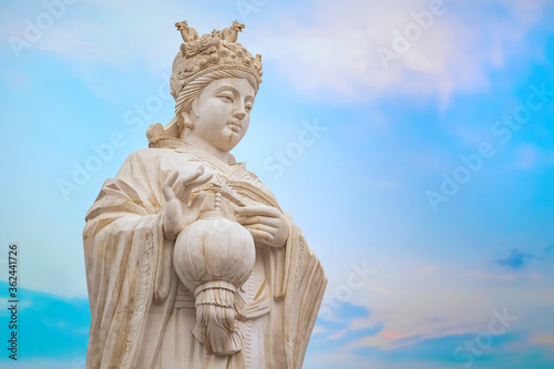Mazu is a Chinese sea goddess  the statue situated on the side of Tianhou Temple at Guwenhua Jie street. Her worship spread theoughout Chinese mainland and overseas